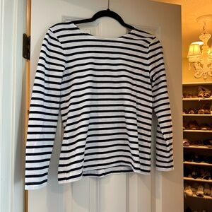 J. Crew Black & White Striped Long-Sleeve Tee